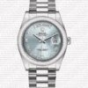 Replica Rolex Day-Date Ice Blue Dial Roman Markers 18k White Gold