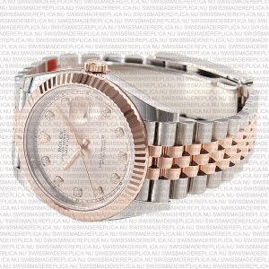 Replica Rolex Datejust 41mm 18k 2-Tone Jubilee Fluted Bezel Pink Sundust Dial Diamond Markers - Image 5