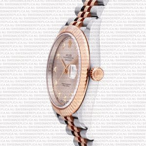 Replica Rolex Datejust 41mm 18k 2-Tone Jubilee Fluted Bezel Pink Sundust Dial Diamond Markers - Image 3