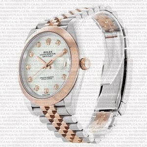 Replica Rolex Datejust 41mm 18k 2-Tone Jubilee Smooth Bezel MOP White Dial Diamond Markers - Image 7