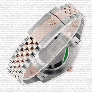 Replica Rolex Datejust 41mm 18k 2-Tone Jubilee Smooth Bezel MOP White Dial Diamond Markers - Image 12