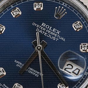 Replica Rolex Datejust 41mm 18k White Gold Jubilee Fluted Bezel Blue Dial Diamond Markers - Image 3