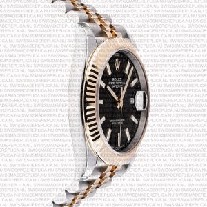 Replica Rolex Datejust 41mm 18k Yellow Gold Jubilee Fluted Bezel Black Dial Stick Markers - Image 4