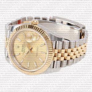 Replica Rolex Datejust 41mm 18k Yellow Gold Jubilee Fluted Bezel Gold Dial Stick Markers - Image 7