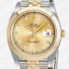 Replica Rolex Datejust 41mm 18k 2-Tone Yellow Gold Jubilee Smooth Bezel Gold Dial Diamond Markers - Image 2