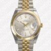 Replica Rolex Datejust 41mm 18k Yellow Gold Jubilee Smooth Bezel Silver Dial Stick Markers