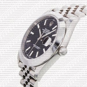 Replica Rolex Datejust 41mm Jubillee SS Black Dial Stick Markers - Image 8