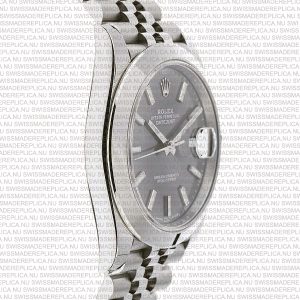 Replica Rolex Datejust 41mm Jubillee SS Rhodium Grey Dial Stick Markers - Image 6