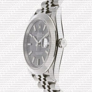 Replica Rolex Datejust 41mm Jubillee SS Rhodium Grey Dial Stick Markers - Image 7