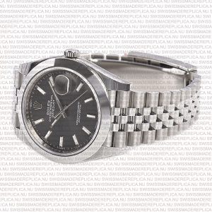 Replica Rolex Datejust 41mm Jubillee SS Rhodium Grey Dial Stick Markers - Image 8