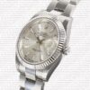Replica Rolex Datejust 41mm 18k White Gold Flat Three Piece Links Fluted Bezel Silver Dial Stick Markers - Image 8