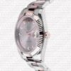Replica Rolex Datejust 41mm 18k 2-Tone Rose Gold Flat Three Piece Links Fluted Bezel Pink Dial Diamond Markers - Image 5