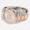 Replica Rolex Datejust 41mm 18k 2-Tone Rose Gold Flat Three Piece Links Fluted Bezel Pink Dial Diamond Markers - Image 7