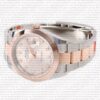 Replica Rolex Datejust 41mm 18k 2-Tone Rose Gold Flat Three Piece Links Smooth Bezel Pink Dial Diamond Markers - Image 9