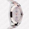 Replica Rolex Datejust 41mm 18k 2-Tone Rose Gold Flat Three Piece Links Smooth Bezel Pink Dial Diamond Markers - Image 4