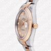 Replica Rolex Datejust 41mm 18k 2-Tone Rose Gold Flat Three Piece Links Smooth Bezel Pink Dial Diamond Markers - Image 5