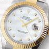 Replica Rolex Datejust 41mm 18k 2-Tone Yellow Gold Flat Three Piece Links Fluted Bezel MOP White Dial Diamond Markers - Image 3