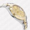 Replica Rolex Datejust 41mm 18k 2-Tone Yellow Gold Flat Three Piece Links Smooth Bezel Gold Dial Stick Markers - Image 6