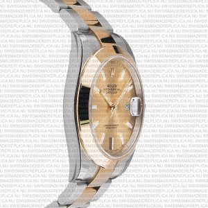 Replica Rolex Datejust 41mm 18k 2-Tone Yellow Gold Flat Three Piece Links Smooth Bezel Gold Dial Stick Markers - Image 4