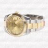 Replica Rolex Datejust 41mm 18k 2-Tone Yellow Gold Flat Three Piece Links Smooth Bezel Gold Dial Stick Markers - Image 8