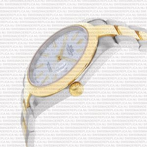 Replica Rolex Datejust 41mm 18k 2-Tone Yellow Gold Flat Three Piece Links Smooth Bezel White Dial Stick Markers - Image 6