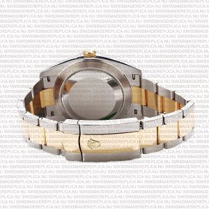 Replica Rolex Datejust 41mm 18k 2-Tone Yellow Gold Flat Three Piece Links Smooth Bezel Grey Roman Markers - Image 9
