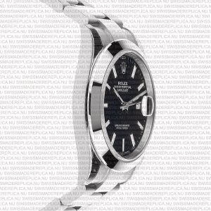 Replica Rolex Datejust 41mm SS Black Dial Smooth Bezel Stick Markers - Image 4