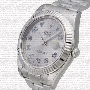 Replica Rolex Datejust 41mm 18k White Gold Silver Dial Arabic Markers - Image 5