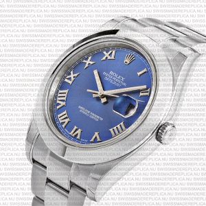 Replica Rolex Datejust 41mm SS Blue Dial Roman Markers - Image 4