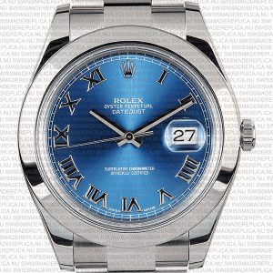 Replica Rolex Datejust 41mm SS Blue Dial Roman Markers - Image 2