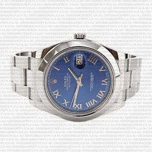 Replica Rolex Datejust 41mm SS Blue Dial Roman Markers - Image 5