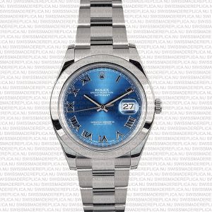 Replica Rolex Datejust 41mm SS Blue Dial Roman Markers - Image 6