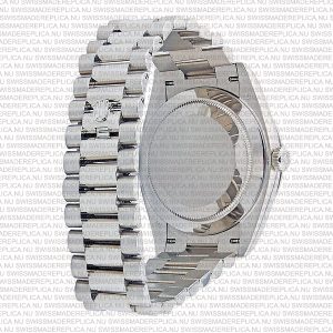 Replica Rolex Day-Date Black Dial Diamond Markers Diamond Bezel 18k white Gold - Image 4