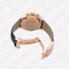 Replica Rolex Cosmograph Daytona Rose Gold with Pink Dial Black Leather Band with Diamond Marks - Image 12