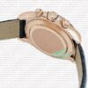 Replica Rolex Cosmograph Daytona Rose Gold with Pink Dial Black Leather Band with Diamond Marks - Image 11