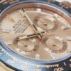Replica Rolex Cosmograph Daytona Rose Gold with Pink Dial Black Leather Band with Diamond Marks - Image 4