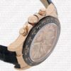 Replica Rolex Cosmograph Daytona Rose Gold with Pink Dial Black Leather Band with Diamond Marks - Image 5
