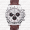Replica Rolex Cosmograph Daytona 18ct Gold White Gold White Panda Dial Leather Band
