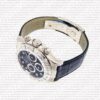 Replica Rolex Cosmograph Daytona 18k White Gold Black Dial Diamond Marks Leather Band - Image 9