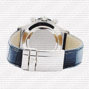Replica Rolex Cosmograph Daytona White Gold White MOP Diamond Marks Dial Leather Band - Image 8