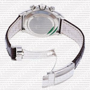 Replica Rolex Cosmograph Daytona White Gold Panda White Arabic Marks Dial Brown Leather Band - Image 6