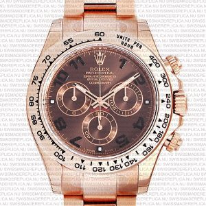 Replica Rolex Cosmograph Daytona Chocolate Dial Everose Full Gold - Image 2