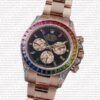 Replica Rolex Cosmograph Daytona Rainbow Bezel Diamond Markers 18k Rose Gold - Image 11