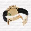 Replica Rolex Cosmograph Daytona Yellow Gold with Black Dial Rubber Band - Image 9