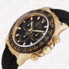 Replica Rolex Cosmograph Daytona Yellow Gold with Black Dial Rubber Band - Image 5