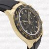 Replica Rolex Cosmograph Daytona Yellow Gold with Black Dial Rubber Band - Image 3