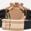 Replica Rolex Cosmograph Daytona Rose Gold with Chocolate Arabic Dial Rubber Band - Image 11