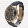 Replica Rolex Cosmograph Daytona Rose Gold with Chocolate Arabic Dial Rubber Band - Image 4