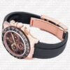 Replica Rolex Cosmograph Daytona Rose Gold with Chocolate Arabic Dial Rubber Band - Image 7