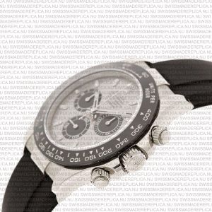 Replica Rolex Cosmograph Daytona White Gold with Silver Dial Rubber Band - Image 5